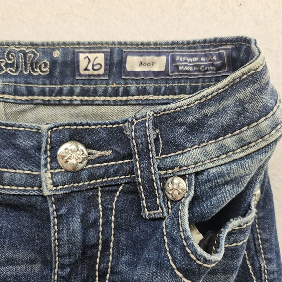 Miss Me Women's Blue Jeans, Size 26, Boot Cut, Style M3115B - Picture 10 of 14